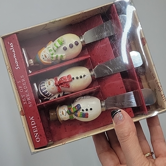 ONEIDA Snowman Spreaders Set of 3 - Picture 1 of 7